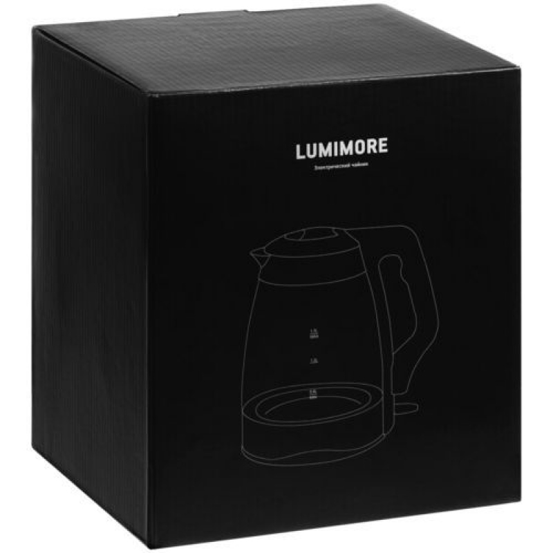 Электрический чайник Lumimore, стеклянный, серебристо-черный. Артикул р16744.13