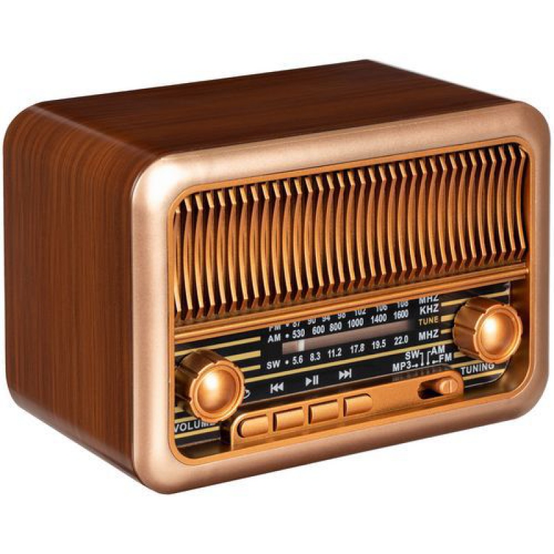 Bluetooth-колонка с радио Beatnik, коричневая. Артикул р16539.59