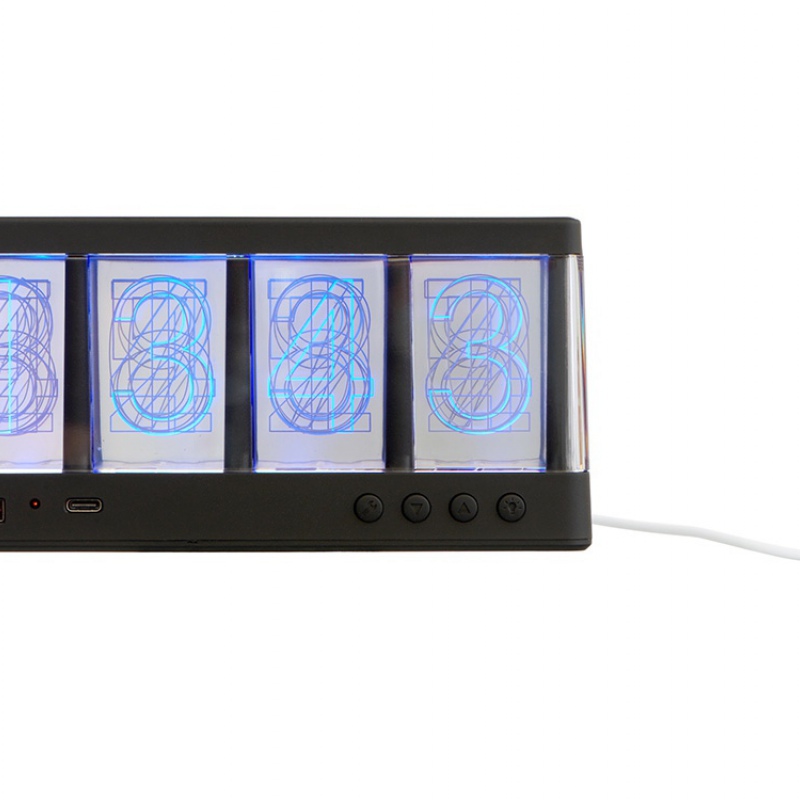 Часы с LED-подсветкой и беспроводной зарядкой «Cyber», 10 Вт, черный. Артикул о590950