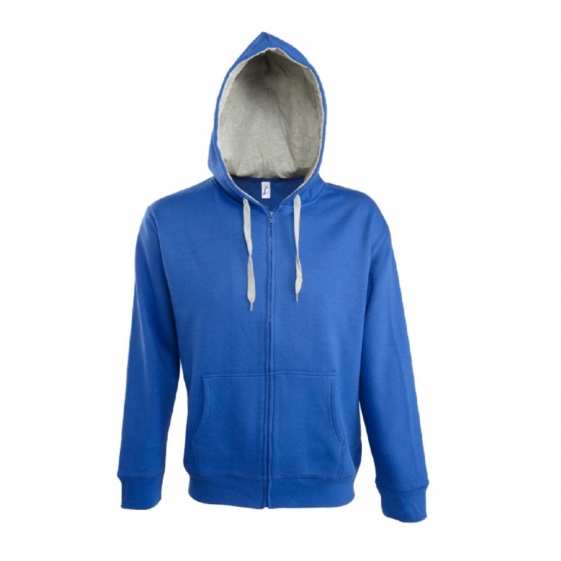 Толстовка мужская Soul men 290 с контрастным капюшоном. темно-синяя, ярко-синяя, белая, черная. Артикул р5234