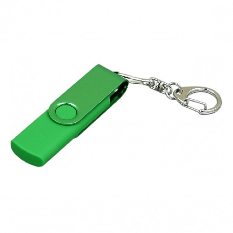 USB 2.0 - флешка на 16 Гб с поворотным механизмом и дополнительным разъемом Micro USB, 6 цветов. Артикул о7031.16