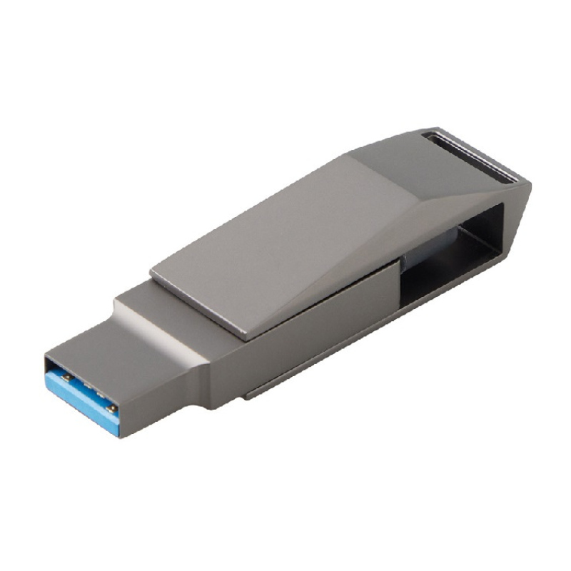 Флешка 64 ГБ USB Type-C и USB 3.0 «Тесла», темно-серый. Артикул о823771