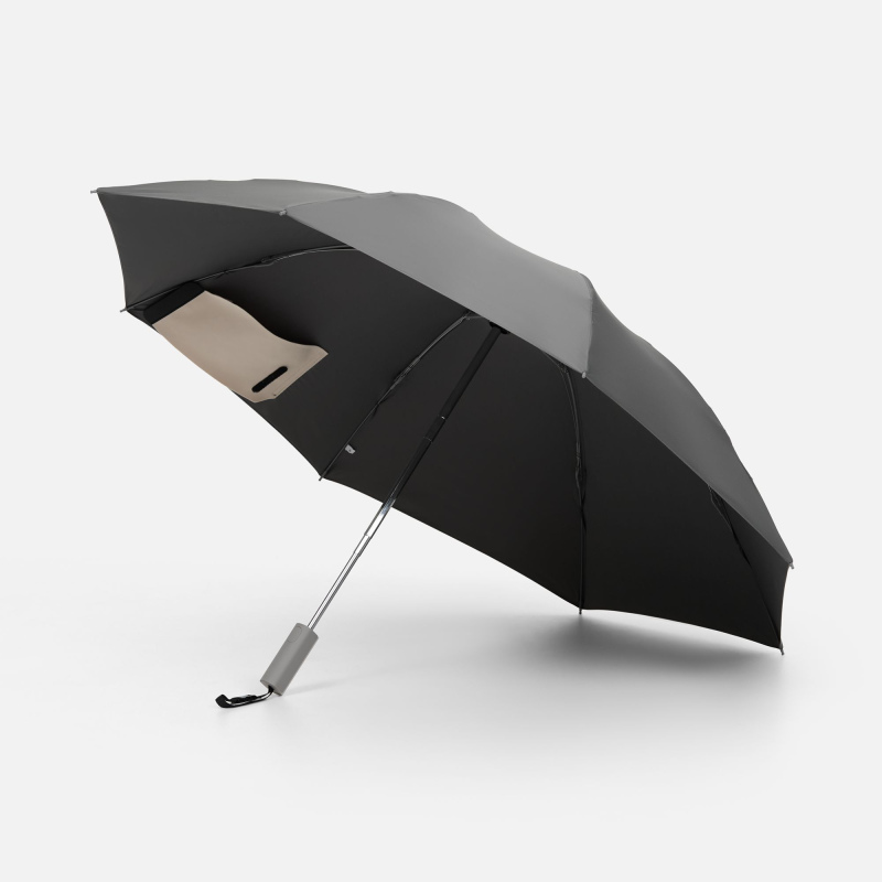 Зонт-автомат обратного сложения Easyroll, бежевый, серый, черный. Артикул р22323