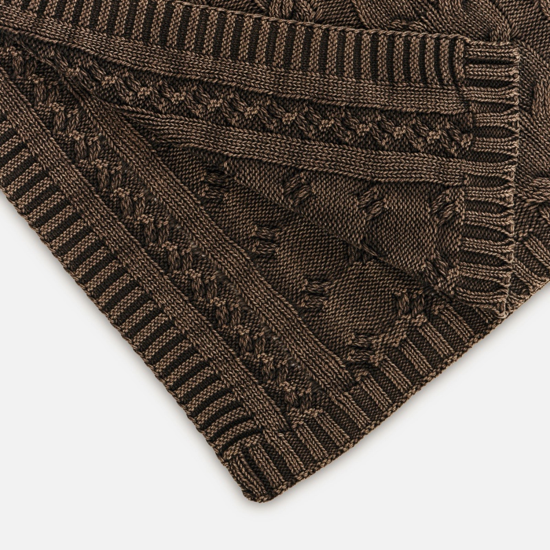 Плед Hygge, коричневый, темно-зеленый, темно-серый. Артикул р18796