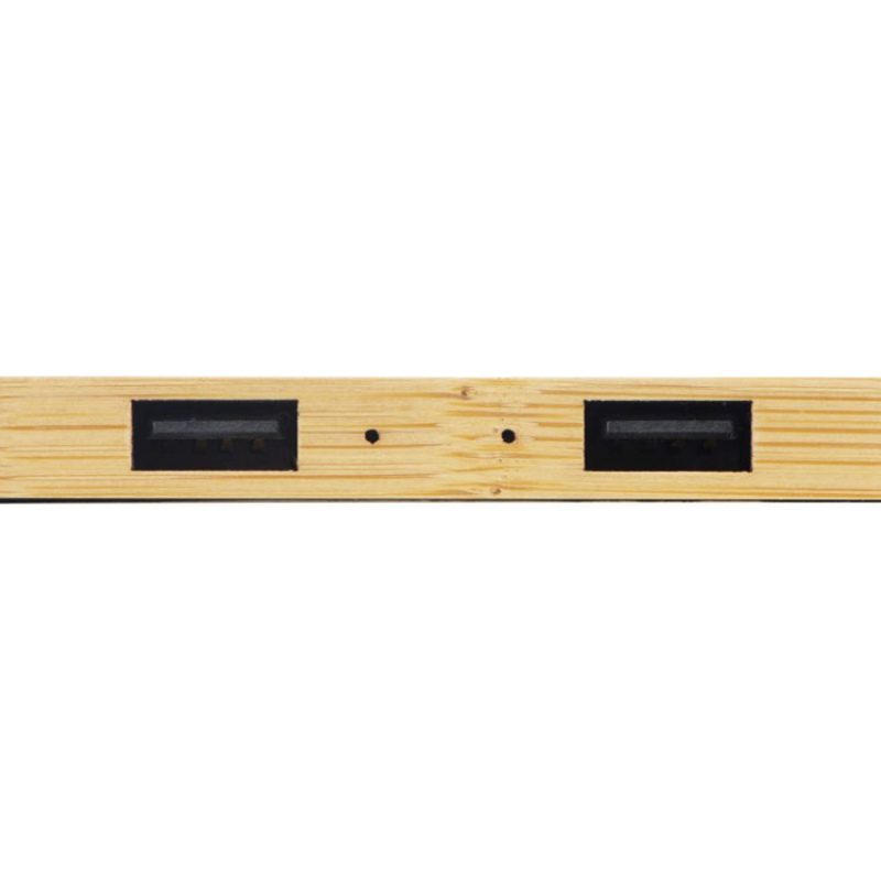 USB-хаб с беспроводной зарядкой из бамбука «Plato», 5 Вт. Артикул о591075
