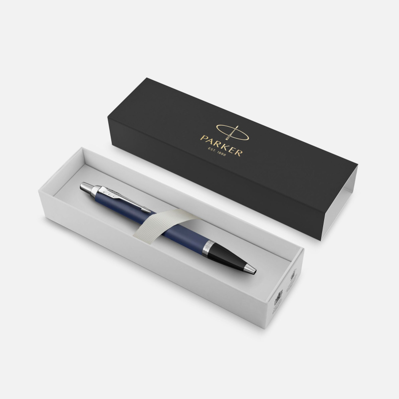 Ручка шариковая Parker, IM Core Black CT черная, IM Core Matte Blue CT темно-синяя с черным. Артикул р11933