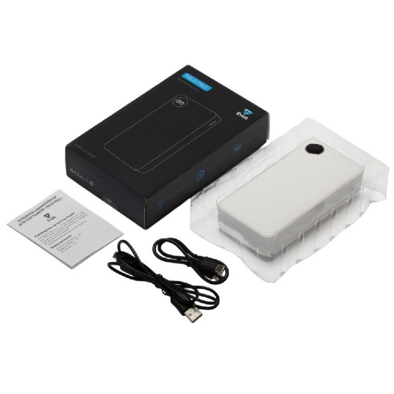 Внешний аккумулятор «Mild Pro» c быстрой зарядкой QC/PD, металлик soft-touch, 20 000 mAh, синий, серый, белый. Артикул о59124