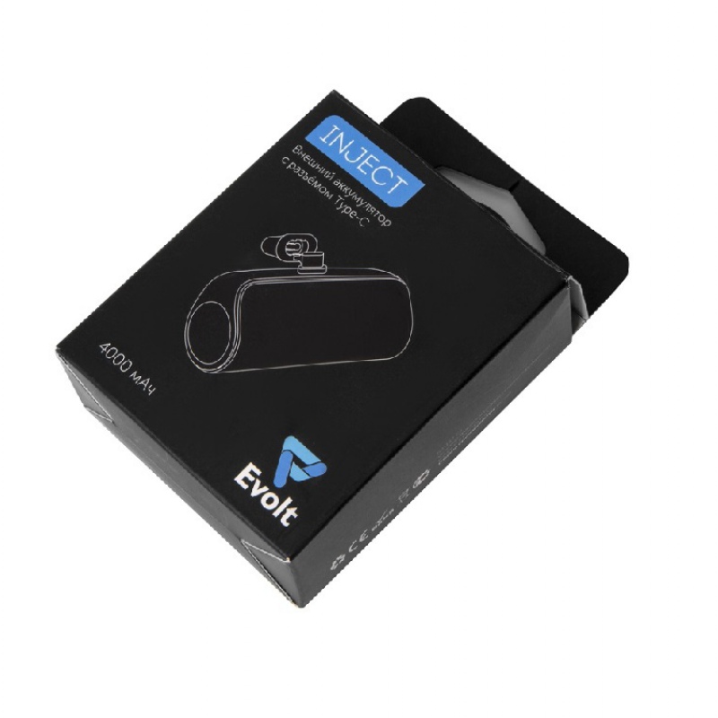 Внешний аккумулятор с разъёмом Type-C «Inject», 4000 mAh. Артикул о591137