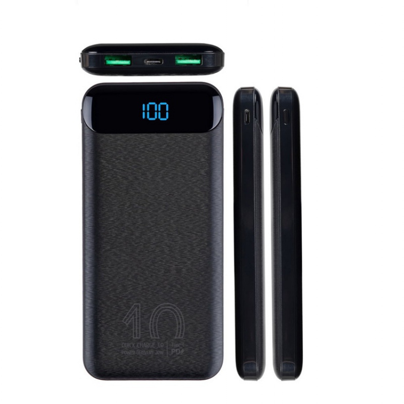 Внешний аккумулятор с дисплеем, 10000 mAh, черный, белый. Артикул о9423