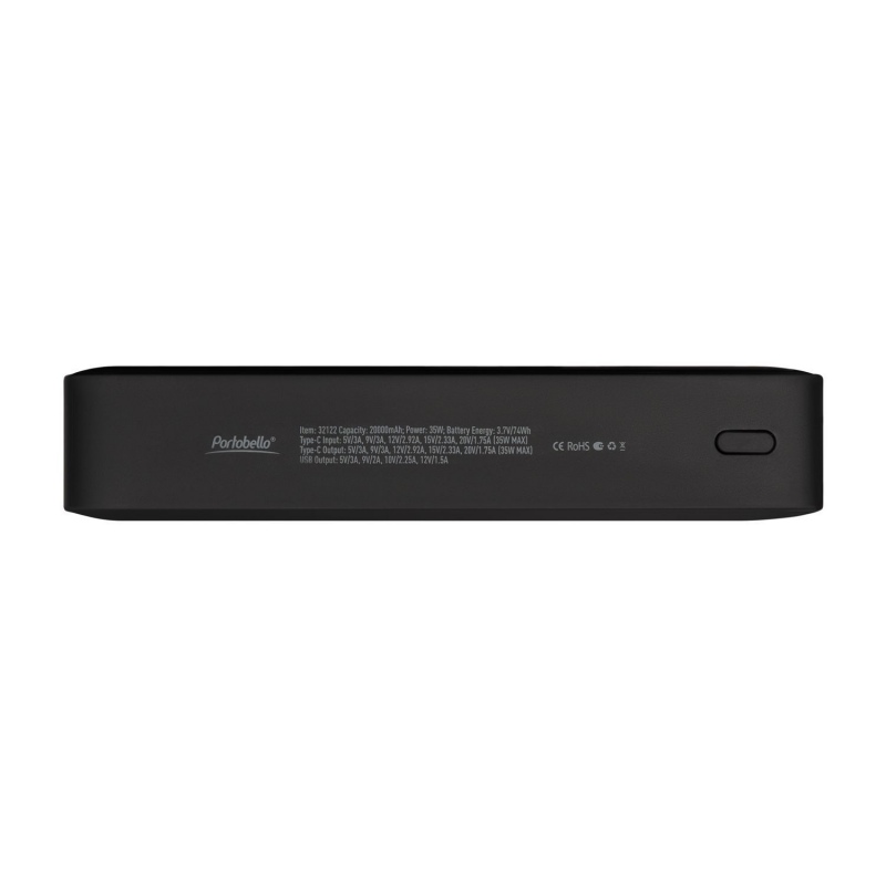 Внешний аккумулятор с подсветкой Ancor PD Plus 20000 mAh, черный. Артикул е32122.010