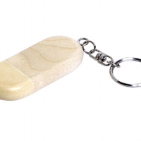 USB 2.0- флешка на 16 Гб овальной формы и колпачком с магнитом, натурально-бежевый, натурально-коричневый. Артикул о7004.16