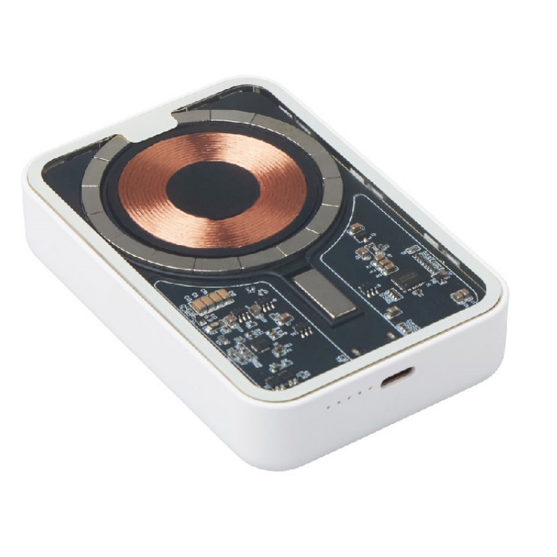 Беспроводной магнитный внешний аккумулятор с QC\PD «MagnifIQ», 10000 мАч, 15 Вт, черный, белый. Артикул о59712