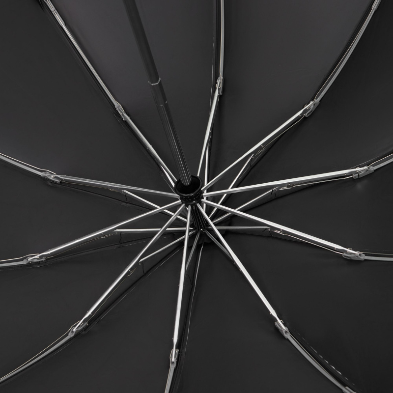 Зонт обратного сложения с ручкой-карабином Foldberry, серый, черный. Артикул р22324