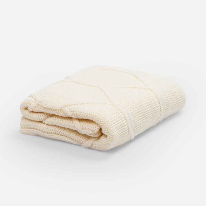 Плед Curve Verve, бежевый меланж, молочно-белый, серый меланж (маренго). Артикул р20706