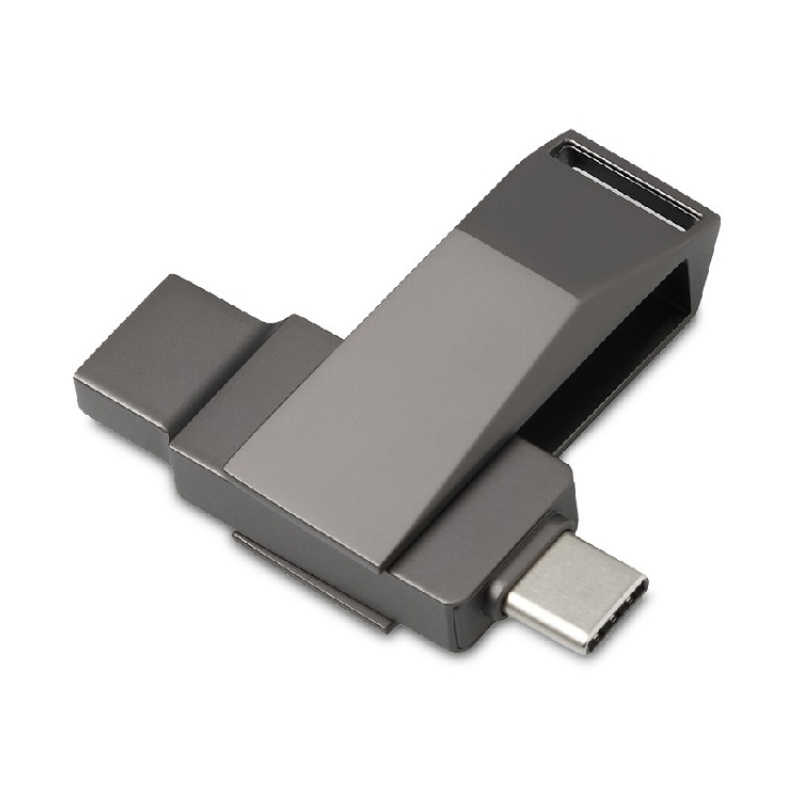 Флешка 64 ГБ USB Type-C и USB 3.0 «Тесла», темно-серый. Артикул о823771
