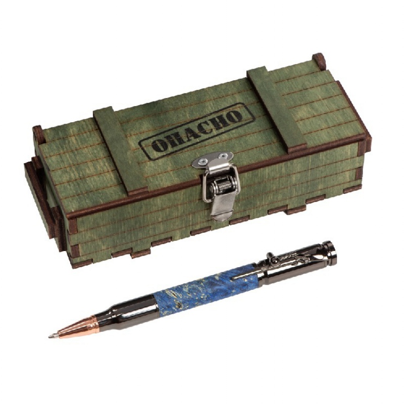 Ручка шариковая Кап клена, gun, розовое золото, подарочная коробка-зеленый, ручка - голубой, ручка - зеленый. Артикул о10100