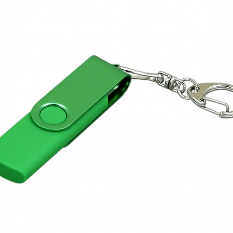 USB 2.0- флешка на 32 Гб с поворотным механизмом и дополнительным разъемом Micro USB, 6 цветов. Артикул о7031.32