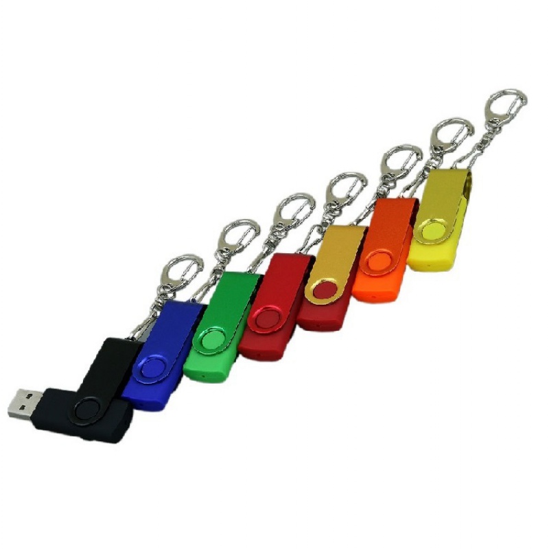 USB 2.0 - флешка промо на 16 Гб с поворотным механизмом и однотонным металлическим клипом, 6 цветов. Артикул о6031.16