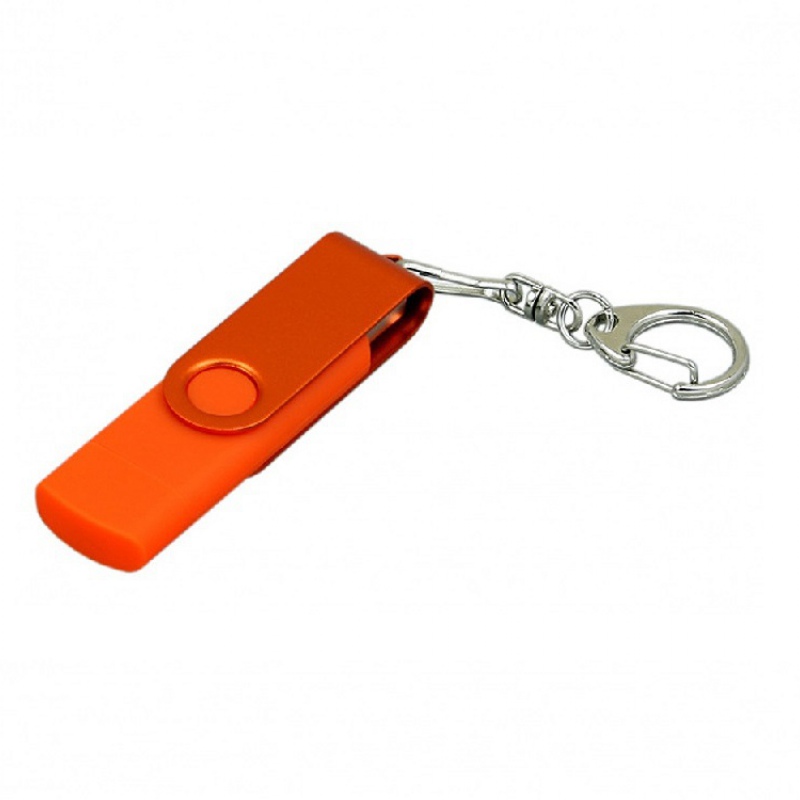 USB 2.0 - флешка на 32 Гб с поворотным механизмом и дополнительным разъемом Micro USB, 6 цветов. Артикул о7031.32