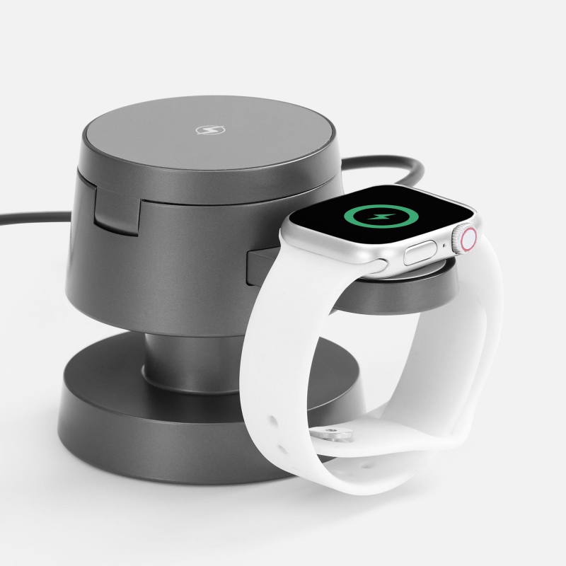 Станция беспроводной зарядки с подсветкой Lume, серая. Артикул р18394.10