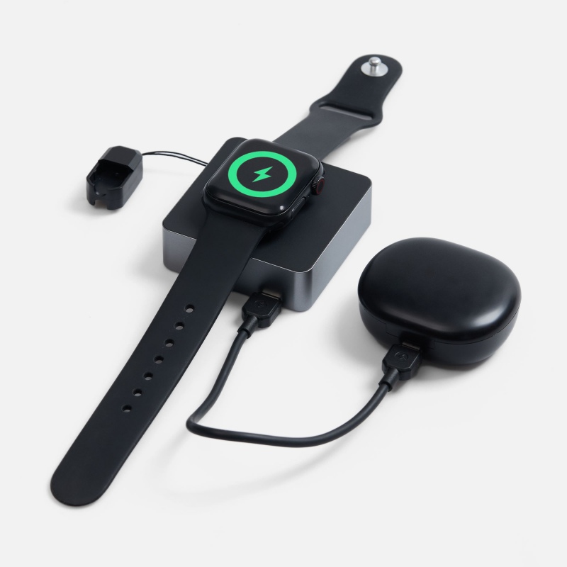 Внешний аккумулятор с беспроводной зарядкой Aura Power 5000 мАч, серый. Артикул р18455.10