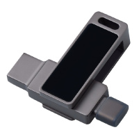 USB3.0/ Type-C флешка 2в1 на 64 ГБ «Спинлайт» с подсветкой, темно-серый. Артикул о823773
