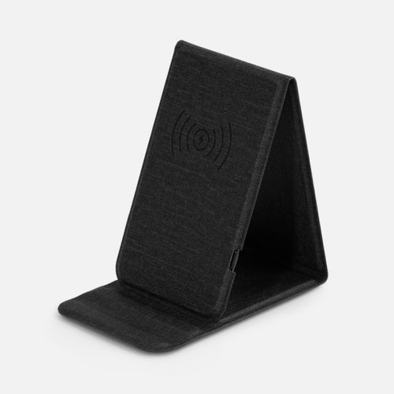 Подставка для смартфона с беспроводной зарядкой Kickstand, серая. Артикул р17485.10