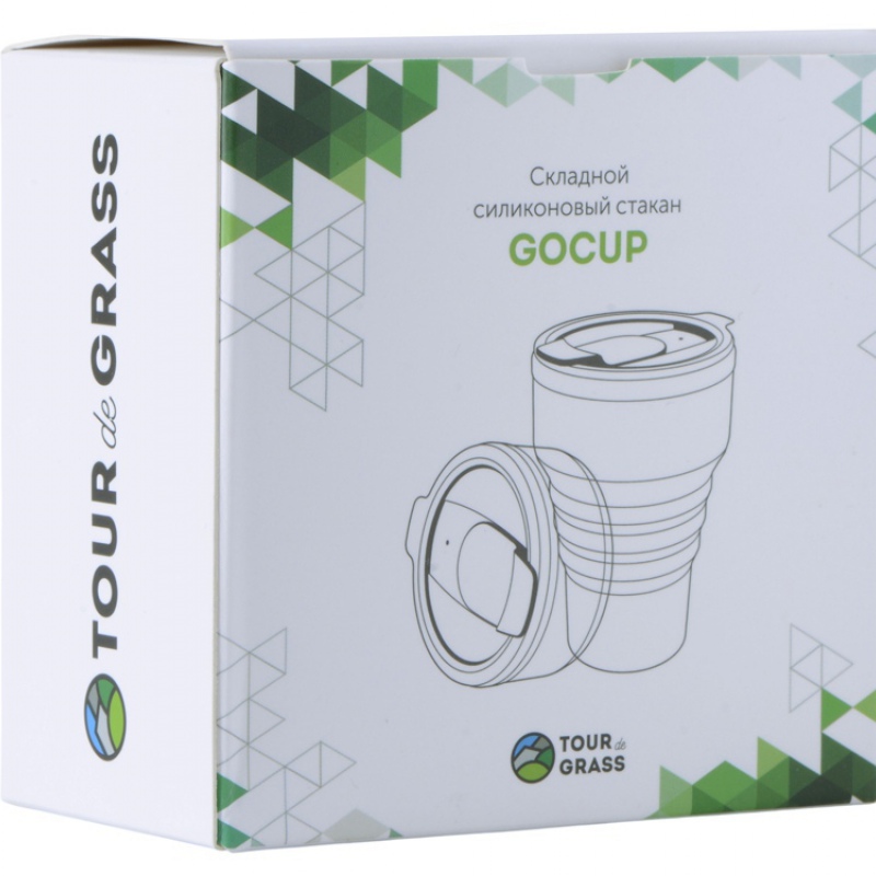Силиконовый складной стакан «GoCup», индиго, темно-серый, бежевый. Артикул о82763
