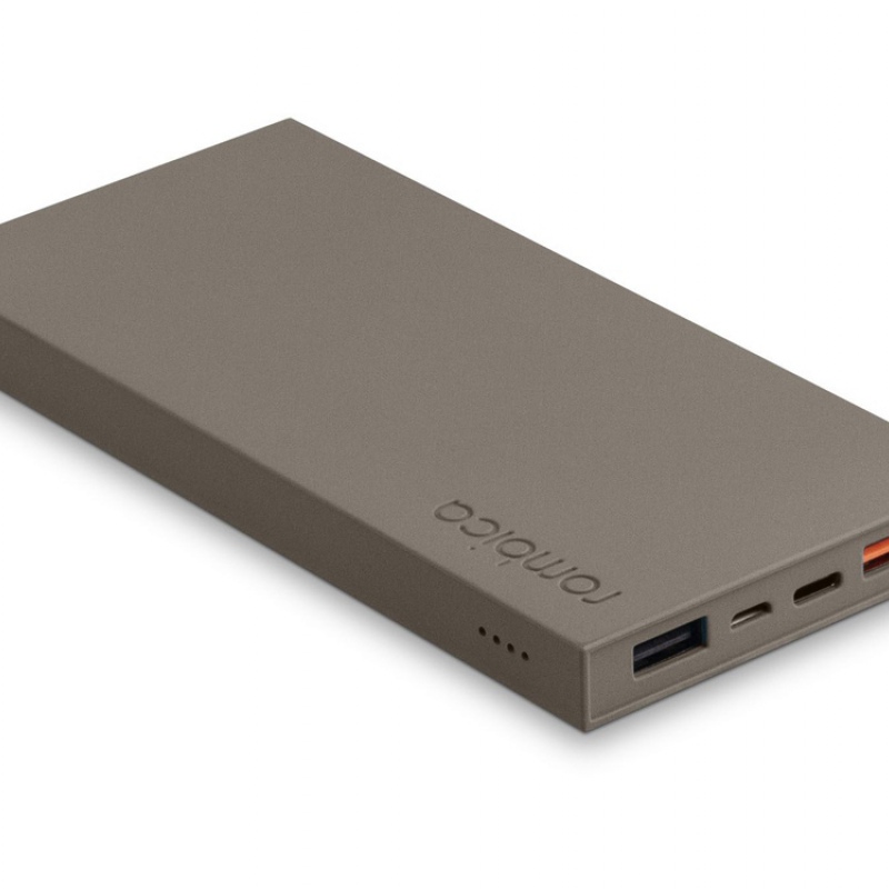 Внешний аккумулятор «NEO ARIA», 10000 mAh, Rombica, голубой/серый, темно-серый/серый. Артикул о595