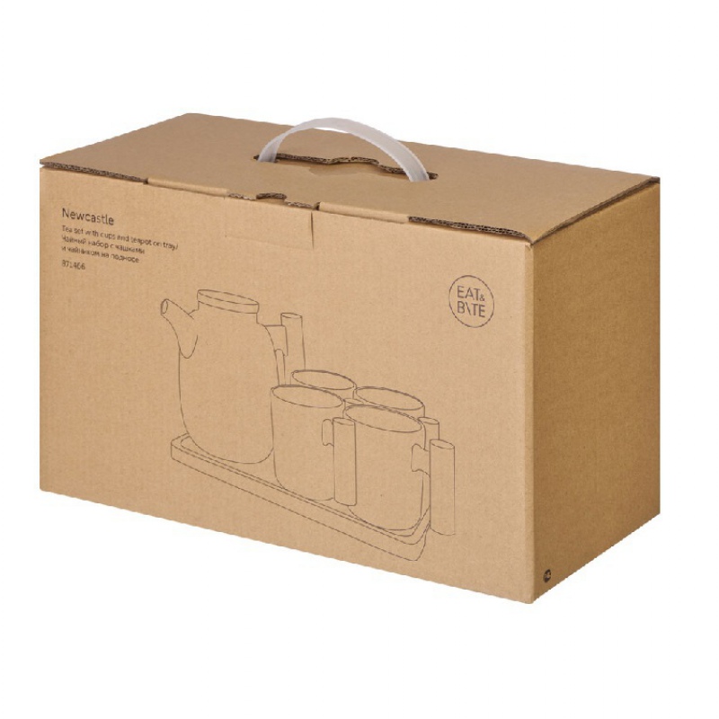 Чайный набор на 4 персоны «Newcastle», белый/натуральный. Артикул о871466