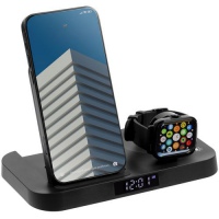 Зарядная станция с будильником Clock Nest, черная. Артикул р15609.30