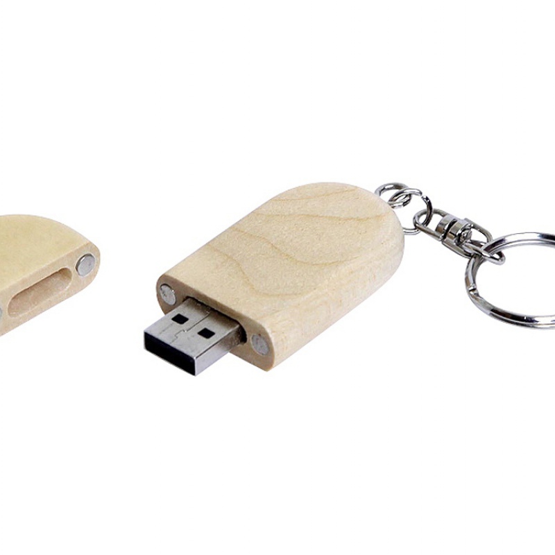 USB 2.0- флешка на 16 Гб овальной формы и колпачком с магнитом, натурально-бежевый, натурально-коричневый. Артикул о7004.16