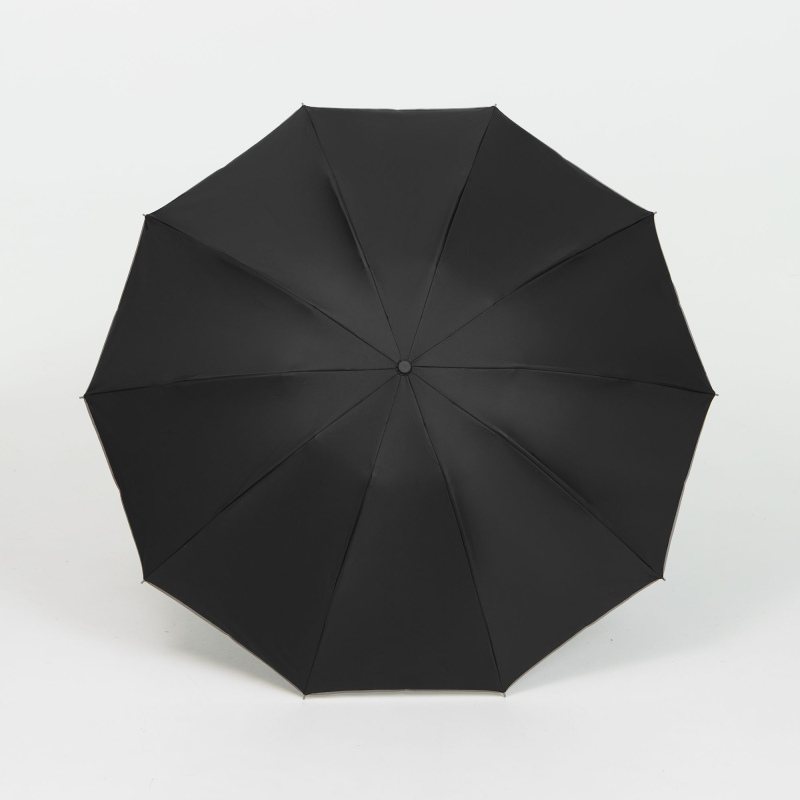 Зонт обратного сложения с ручкой-карабином Foldberry, серый, черный. Артикул р22324