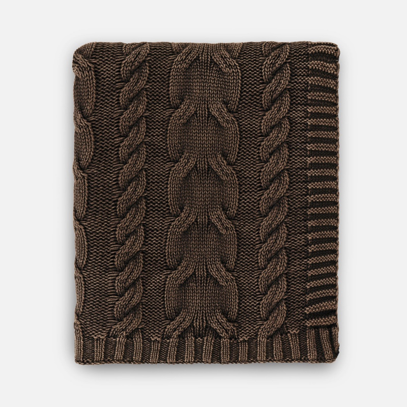 Плед Hygge, коричневый, темно-зеленый, темно-серый. Артикул р18796