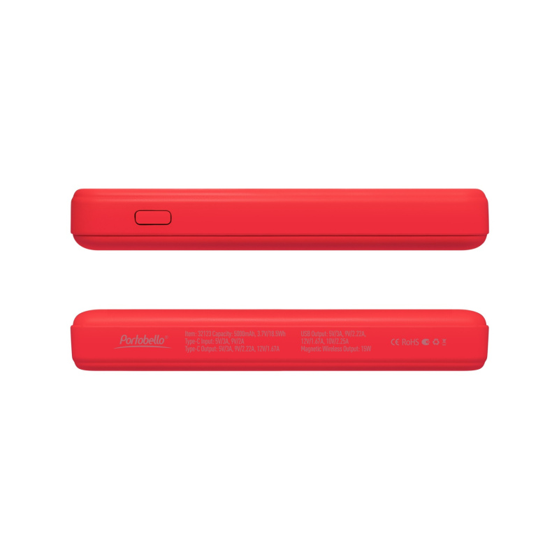 Внешний аккумулятор Ларго PD (Largo PD) 5000mAh с функцией беспроводной зарядки 15W, 7 цветов. Артикул е32123