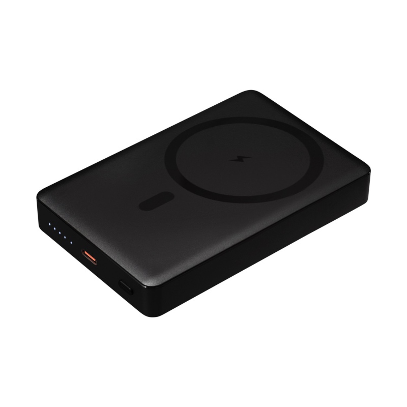 Внешний аккумулятор Atlantis PD Plus 10000mAh с функцией беспроводной зарядки 15W, серебряный, черный. Артикул е32121.010