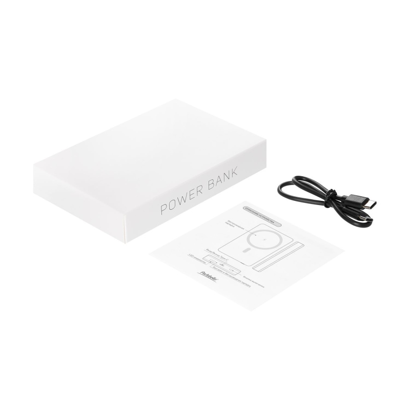Внешний аккумулятор Атлантис Плюс PD (Atlantis PD Plus) 10000mAh с функцией беспроводной зарядки 15W, синий, серебряный, черный. Артикул е32121.010