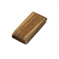 USB 2.0- флешка на 16 Гб прямоугольной формы с раскладным корпусом, коричневый, белый. Артикул о7005.16