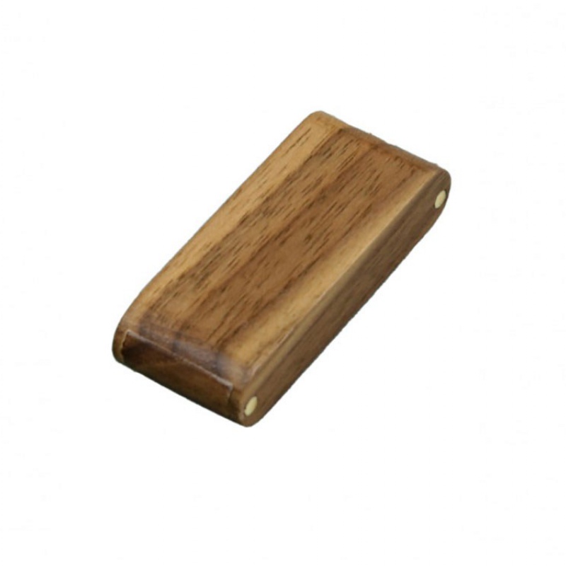 USB 2.0- флешка на 16 Гб прямоугольной формы с раскладным корпусом, коричневый, белый. Артикул о7005.16