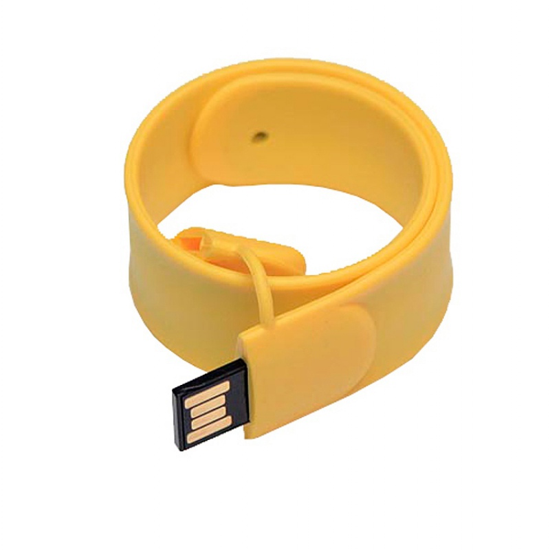 USB 2.0- флешка на 64 Гб в виде браслета, желтый, зеленый, синий, красный, оранжевый, черный, белый. Артикул о7001.64