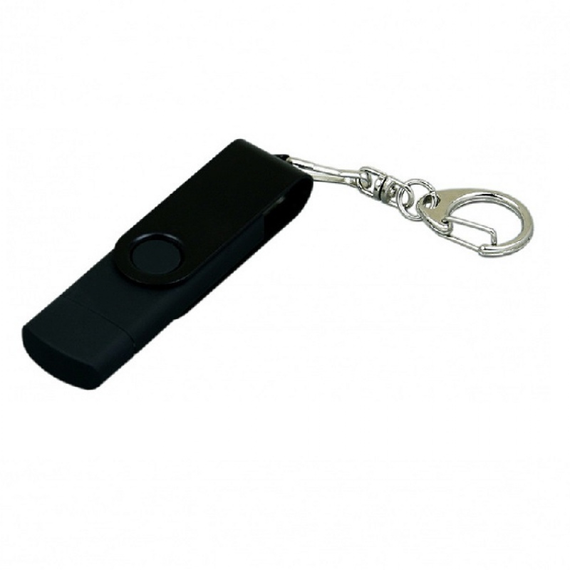 USB 2.0 - флешка на 16 Гб с поворотным механизмом и дополнительным разъемом Micro USB, 6 цветов. Артикул о7031.16