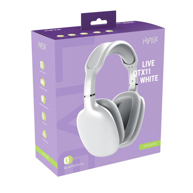 Беспроводные накладные наушники «LIVE», белый, черный. Артикул о52117