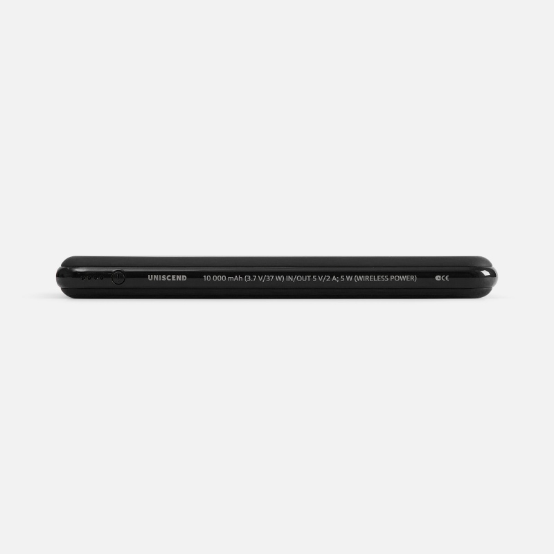 Аккумулятор с беспроводной зарядкой All Day Wireless 10000 мАч, синий, черный. Артикул р27678