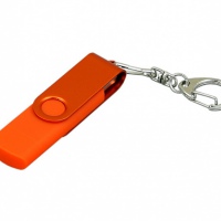 USB 2.0- флешка на 16 Гб с поворотным механизмом и дополнительным разъемом Micro USB, 6 цветов. Артикул о7031.16