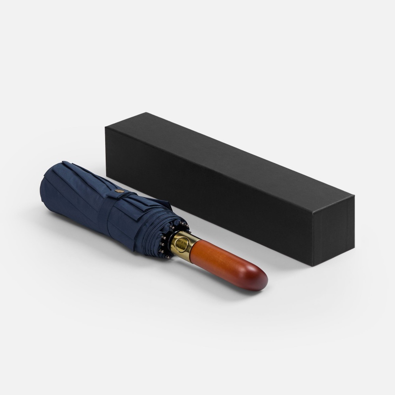 Зонт складной Cloudburst в подарочной упаковке, бежевый, темно-синий, черный. Артикул р17192