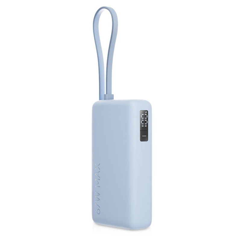 Внешний аккумулятор со встроенным кабелем Xiaomi 67W Power Bank (Integrated Cable), 10000 мАч, голубой, бежевый. Артикул о59602 