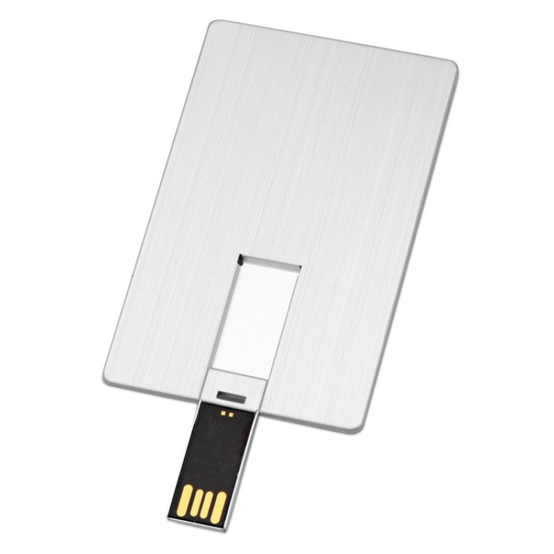 USB-флешка на 16 Гб «Card Metal» в виде металлической карты, темно-серый, серебристый, черный. Артикул о623