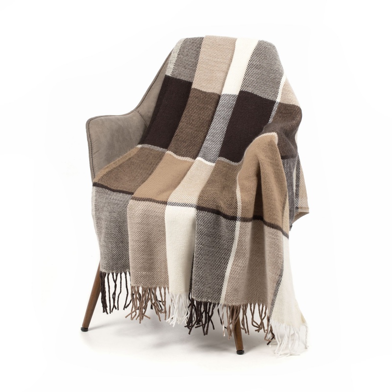 Плед Edinburgh, голубой, бежево-коричневый. Артикул р13697