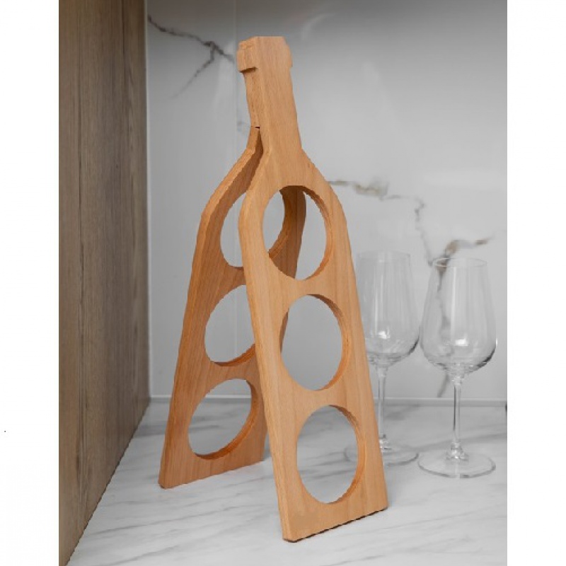 Подставка под винные бутылки (бутылка), 13х46,5х2,5см, бук. Артикул и441245