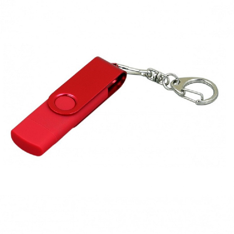 USB 2.0 - флешка на 32 Гб с поворотным механизмом и дополнительным разъемом Micro USB, 6 цветов. Артикул о7031.32
